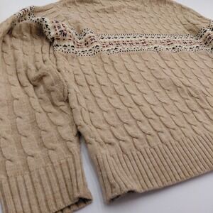 Vtg Steep Slopes Ski Sweater Mens XL Cable Knit Fisherman Acrylic Fair Isle Prep
